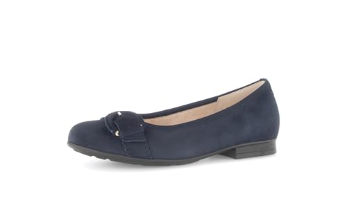 Gabor Damen Klassische Ballerinas, Frauen Flats,Moderate Mehrweite (G),Ballett-Schuhe,Ballet-Flats,Ausgehschuhe,Dark-Blue (Gold),38 EU / 5 UK von Gabor