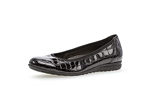 Gabor Damen Klassische Ballerinas, Frauen Flats,Moderate Mehrweite (G),Halbschuhe,Sommerschuhe,Slipper,Ballerina-Schuhe,schwarz,37.5 EU / 4.5 UK von Gabor