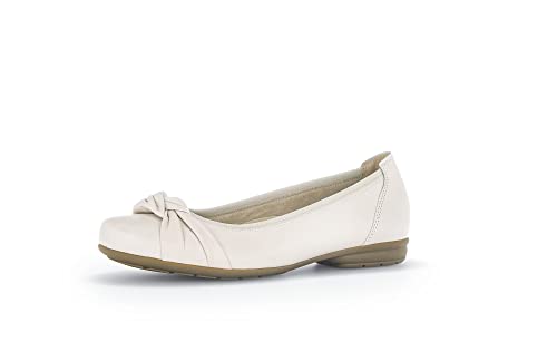 Gabor Damen Klassische Ballerinas, Frauen Flats,Moderate Mehrweite (G),Sommerschuhe,Slipper,Ballerina-Schuhe,Ballet-Flats,Ivory,40 EU / 6.5 UK von Gabor