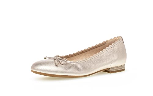 Gabor Damen Klassische Ballerinas, Frauen Flats,Moderate Mehrweite (G),Schleife,Ballerinen,Pumps,Halbschuhe,Sommerschuhe,Puder,41 EU / 7.5 UK von Gabor