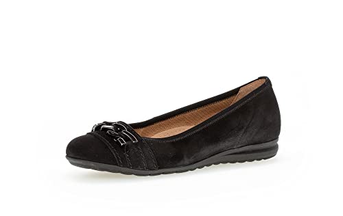 Gabor Damen Klassische Ballerinas, Frauen Flats,Moderate Mehrweite (G),Slip-ons,klassisch elegant,Women's,Lady,Ladies,schwarz,37 EU / 4 UK von Gabor