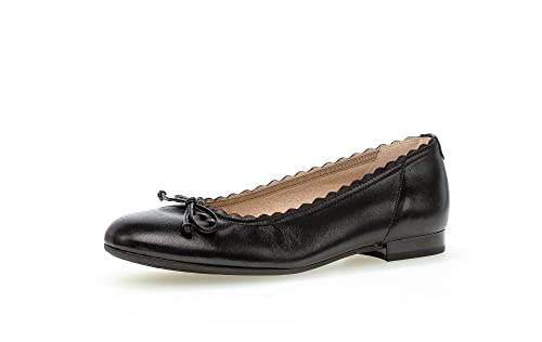 Gabor Damen Klassische Ballerinas, Frauen Flats,Moderate Mehrweite (G),klassisch elegant,Ballerinen,Halbschuhe,Slipper,schwarz,37 EU / 4 UK von Gabor