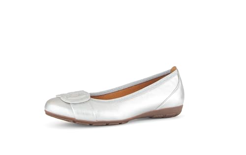 Gabor Damen Klassische Ballerinas, Frauen Flats,Slip-ons,Freizeitschuhe,sportlich,Ballerinen,Halbschuhe,Sommerschuhe,flach,Silber,41 EU / 7.5 UK von Gabor