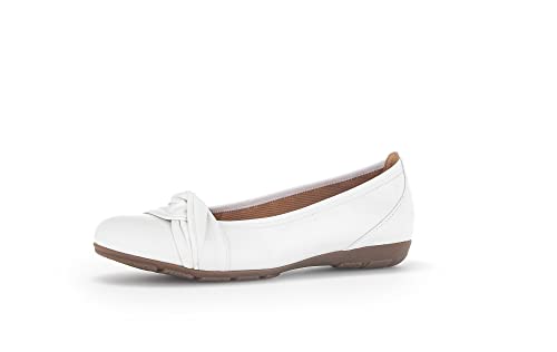 Gabor Damen Klassische Ballerinas, Frauen Flats,Slip-ons,klassisch elegant,Ballerinen,Halbschuhe,Sommerschuhe,Slipper,flach,Weiss,38.5 EU / 5.5 UK von Gabor