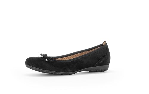 Gabor Damen Klassische Ballerinas, Frauen Flats,Slip-ons,klassisch elegant,Schleife,Ballerinen,Pumps,Halbschuhe,Slipper,schwarz,37 EU / 4 UK von Gabor