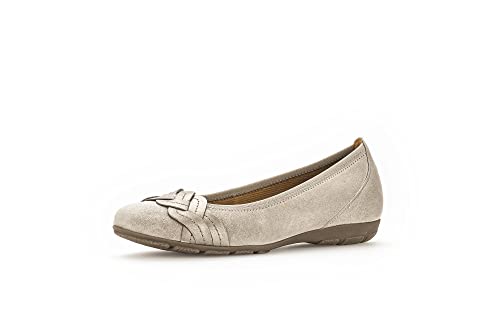 Gabor Damen Klassische Ballerinas, Frauen Flats,Slipper,Ballerina-Schuhe,Ballett-Schuhe,Ballet-Flats,Ausgehschuhe,Visone/Mutaro,42 EU / 8 UK von Gabor