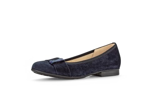 Gabor Damen Klassische Ballerinas, Frauen Flats,Wechselfußbett,Moderate Mehrweite (G),Halbschuhe,Sommerschuhe,flach,Dark-Blue,40 EU / 6.5 UK von Gabor