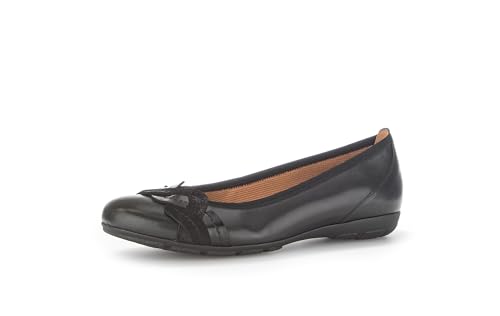 Gabor Damen Klassische Ballerinas, Frauen Flats,klassisch elegant,Pumps,Halbschuhe,Sommerschuhe,Slipper,Ballet-Flats,schwarz Kombi,42 EU / 8 UK von Gabor