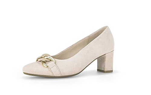 Gabor Damen Klassische Pumps, Frauen Absatzschuhe,Moderate Mehrweite (G),Ausgehschuhe,Abendschuhe,Court Shoes,Oak (Uni+Gold),41 EU / 7.5 UK von Gabor