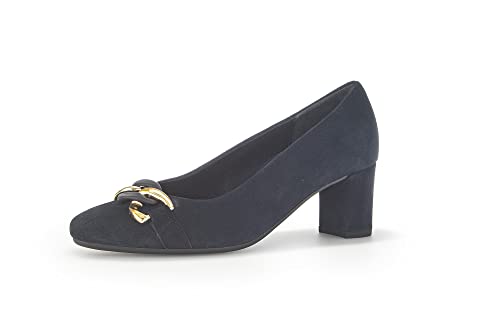 Gabor Damen Klassische Pumps, Frauen Absatzschuhe,Moderate Mehrweite (G),hochhackige Schuhe,stoeckelschuhe,dk-Blue (Uni+Gold),39 EU / 6 UK von Gabor