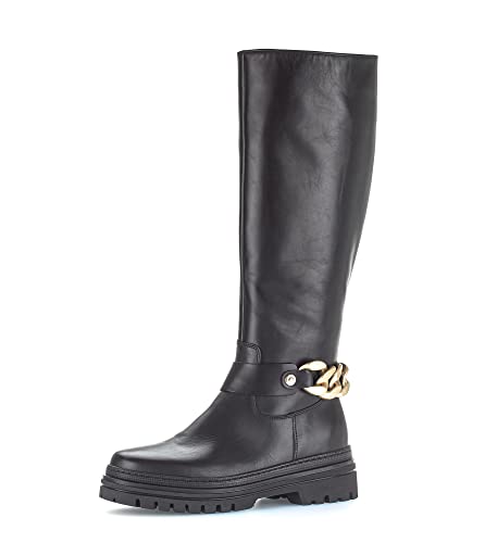 Gabor Damen Klassische Stiefel, Frauen Boots,Wechselfußbett,Best Fitting,gefüttert,reißverschluss,boots,schwarz(gold matt),39 EU / 6 UK von Gabor