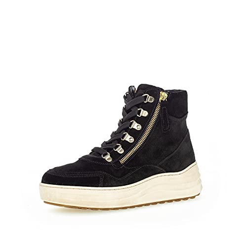 Gabor Damen Klassische Stiefeletten, Frauen Stiefeletten,Wechselfußbett,Moderate Mehrweite (G),schw(Flausch/Gold),38.5 EU / 5.5 UK von Gabor