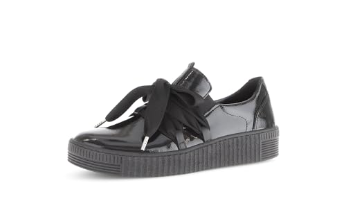 Gabor Damen Low-Top Sneaker, Frauen Halbschuhe,Best Fitting,Laufschuhe,schnürschuhe,schnürer,Plateausohle,schwarz (Uni),38 EU / 5 UK von Gabor