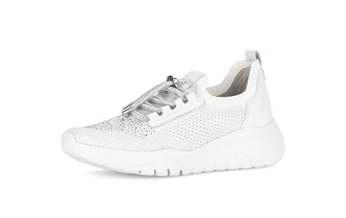 Gabor Damen Low-Top Sneaker, Frauen Halbschuhe,Best Fitting,straßenschuhe,Strassenschuhe,Freizeitschuhe,Weiss (Glitter),37.5 EU / 4.5 UK von Gabor