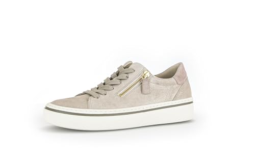 Gabor Damen Low-Top Sneaker, Frauen Halbschuhe,Freizeitschuhe,Turnschuhe,Laufschuhe,schnürschuhe,schnürer,Desert/Rose(Panna),41 EU / 7.5 UK von Gabor