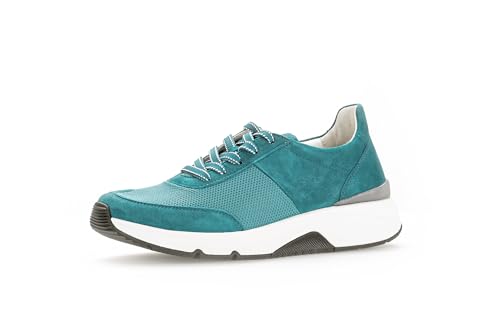 Gabor Damen Low-Top Sneaker, Frauen Halbschuhe,Freizeitschuhe,Turnschuhe,Laufschuhe,schnürschuhe,schnürer,Plateausohle,türkis,38.5 EU / 5.5 UK von Gabor