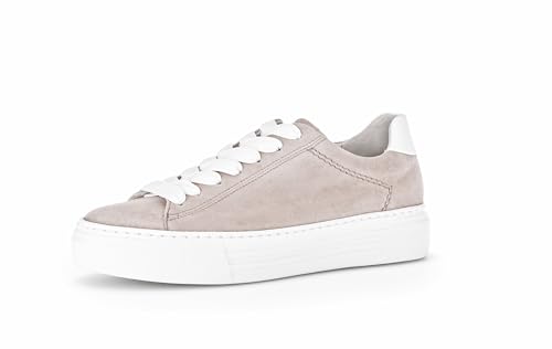 Gabor Damen Low-Top Sneaker, Frauen Halbschuhe,Leichte Mehrweite (G),Freizeitschuhe,Laufschuhe,schnürschuhe,Puder/Weiss,38 EU / 5 UK von Gabor