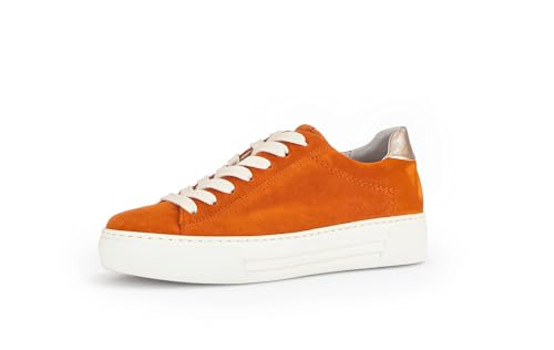 Gabor Damen Low-Top Sneaker, Frauen Halbschuhe,Leichte Mehrweite (G),Freizeitschuhe,Turnschuhe,Laufschuhe,Mandarine/Puder,39 EU / 6 UK von Gabor