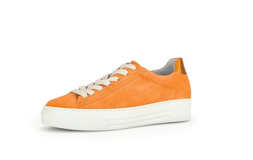 Gabor Damen Low-Top Sneaker, Frauen Halbschuhe,Leichte Mehrweite (G),Freizeitschuhe,Turnschuhe,Laufschuhe,Mandarine/orange,40 EU / 6.5 UK von Gabor