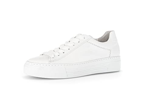 Gabor Damen Low-Top Sneaker, Frauen Halbschuhe,Leichte Mehrweite (G),Sportschuhe,Freizeitschuhe,Laufschuhe,schnürschuhe,Weiss,44 EU / 9.5 UK von Gabor