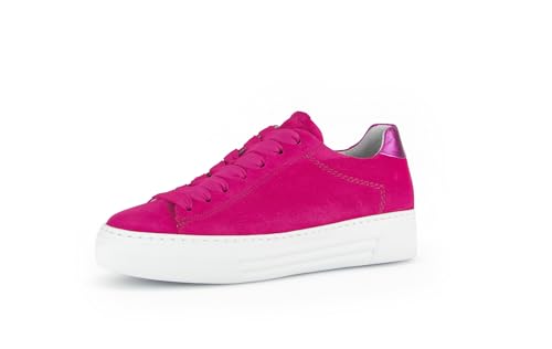 Gabor Damen Low-Top Sneaker, Frauen Halbschuhe,Leichte Mehrweite (G),schnürschuhe,schnürer,Plateausohle,pink/Fuxia(Se.Uni),38.5 EU / 5.5 UK von Gabor