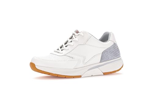 Gabor Damen Low-Top Sneaker, Frauen Halbschuhe,Plateausohle,straßenschuhe,Strassenschuhe,Sportschuhe,Weiss/Lagune/Manda,41 EU / 7.5 UK von Gabor