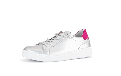 Gabor Damen Low-Top Sneaker, Frauen Halbschuhe,Strassenschuhe,Freizeitschuhe,Turnschuhe,Laufschuhe,Freizeit,sportlich,Silber/pink,38.5 EU / 5.5 UK von Gabor