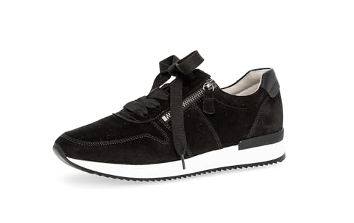 Gabor Damen Low-Top Sneaker, Frauen Halbschuhe,Strassenschuhe,Sportschuhe,Freizeitschuhe,Turnschuhe,Laufschuhe,schnürer,schwarz,40 EU / 6.5 UK von Gabor