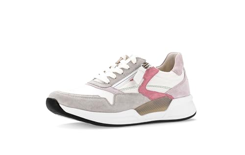 Gabor Damen Low-Top Sneaker, Frauen Halbschuhe,Turnschuhe,Laufschuhe,schnürschuhe,schnürer,Plateausohle,weis/Grey/Camelia k.,39 EU / 6 UK von Gabor