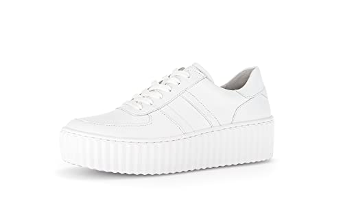 Gabor Damen Low-Top Sneaker, Frauen Halbschuhe,Wechselfußbett,Best Fitting,Freizeitschuhe,Turnschuhe,Laufschuhe,Weiss (Ice),40 EU / 6.5 UK von Gabor