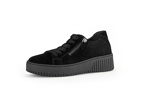 Gabor Damen Low-Top Sneaker, Frauen Halbschuhe,Wechselfußbett,Best Fitting,Freizeitschuhe,Turnschuhe,Laufschuhe,schwarz (schwarz),44 EU / 9.5 UK von Gabor