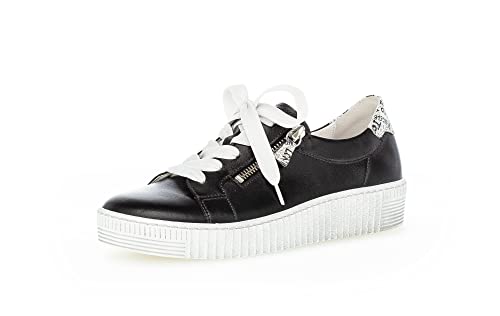 Gabor Damen Low-Top Sneaker, Frauen Halbschuhe,Wechselfußbett,Best Fitting,Halbschuhe,straßenschuhe,Sportschuhe,schwarz/Grey(Weiss,37.5 EU / 4.5 UK von Gabor