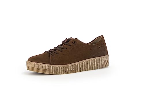 Gabor Damen Low-Top Sneaker, Frauen Halbschuhe,Wechselfußbett,Best Fitting,Keilabsatz,Wedge Heel,straßenschuhe,nut/Panna (beige),40 EU / 6.5 UK von Gabor