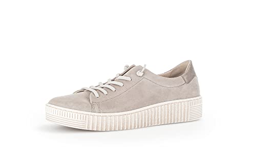 Gabor Damen Low-Top Sneaker, Frauen Halbschuhe,Wechselfußbett,Best Fitting,Laufschuhe,schnürschuhe,schnürer,Visone (beige),38.5 EU / 5.5 UK von Gabor