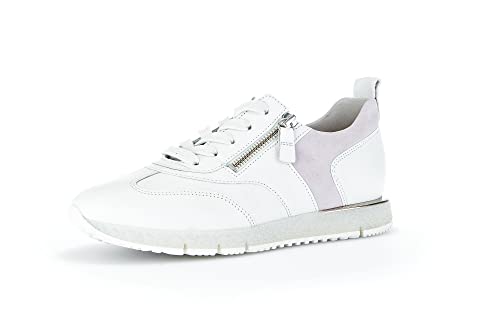 Gabor Damen Low-Top Sneaker, Frauen Halbschuhe,Wechselfußbett,Best Fitting,Strassenschuhe,Freizeitschuhe,Turnschuhe,Weiss/Flieder,39 EU / 6 UK von Gabor