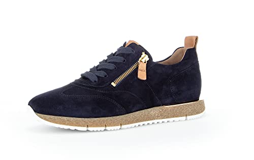 Gabor Damen Low-Top Sneaker, Frauen Halbschuhe,Wechselfußbett,Best Fitting,Turnschuhe,Laufschuhe,schnürschuhe,Atlantik/Cognac,38 EU / 5 UK von Gabor