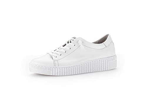 Gabor Damen Low-Top Sneaker, Frauen Halbschuhe,Wechselfußbett,Best Fitting,Turnschuhe,Laufschuhe,schnürschuhe,Weiss (Ice),43 EU / 9 UK von Gabor