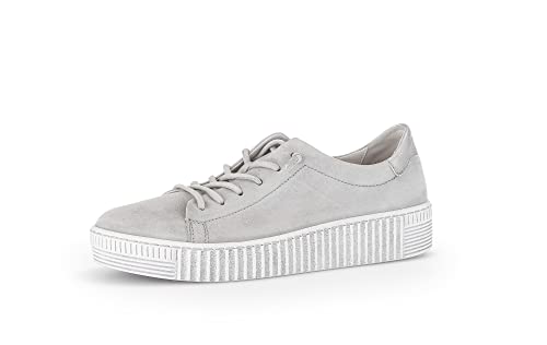 Gabor Damen Low-Top Sneaker, Frauen Halbschuhe,Wechselfußbett,Best Fitting,schnürer,Plateausohle,Sportschuhe,lightgrey (Weiss),39 EU / 6 UK von Gabor