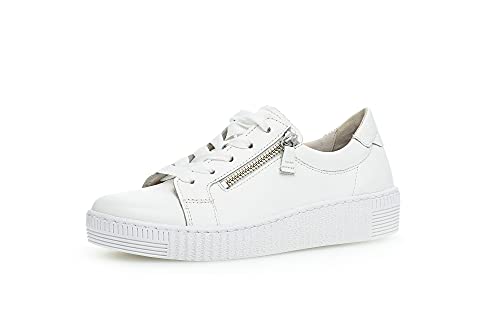 Gabor Damen Low-Top Sneaker, Frauen Halbschuhe,Wechselfußbett,Best Fitting,schnürer,Plateausohle,Women's,Ladies,Weiss (Ice),40.5 EU / 7 UK von Gabor