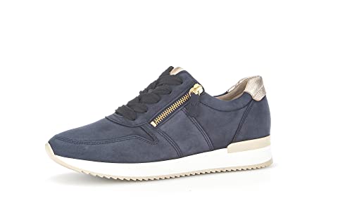 Gabor Damen Low-Top Sneaker, Frauen Halbschuhe,Wechselfußbett,Best Fitting,schnürer,straßenschuhe,Strassenschuhe,Blue/Puder,37.5 EU / 4.5 UK von Gabor