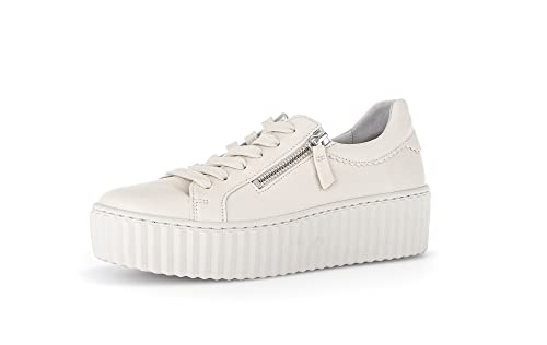 Gabor Damen Low-Top Sneaker, Frauen Halbschuhe,Wechselfußbett,Best Fitting,schnürschuhe,schnürer,Plateausohle,Panna (Creme),38.5 EU / 5.5 UK von Gabor