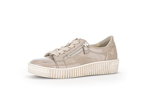 Gabor Damen Low-Top Sneaker, Frauen Halbschuhe,Wechselfußbett,Best Fitting,schnürschuhe,schnürer,Plateausohle,beige (beige),40.5 EU / 7 UK von Gabor