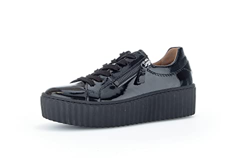 Gabor Damen Low-Top Sneaker, Frauen Halbschuhe,Wechselfußbett,Best Fitting,schnürschuhe,schnürer,Plateausohle,schwarz (Uni),39 EU / 6 UK von Gabor