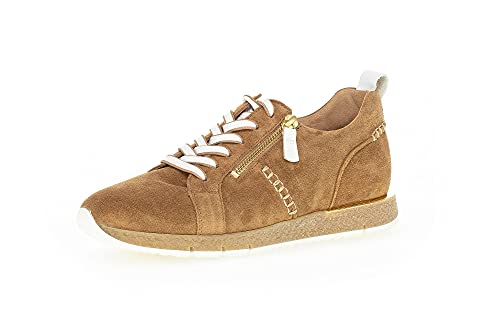 Gabor Damen Low-Top Sneaker, Frauen Halbschuhe,Wechselfußbett,Best Fitting,schnürschuhe,schnürer,Women's,Lady,Ladies,Lion/Weiss,37.5 EU / 4.5 UK von Gabor