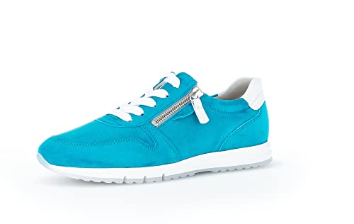 Gabor Damen Low-Top Sneaker, Frauen Halbschuhe,Wechselfußbett,Best Fitting,straßenschuhe,Strassenschuhe,Sportschuhe,aquamarin,40.5 EU / 7 UK von Gabor