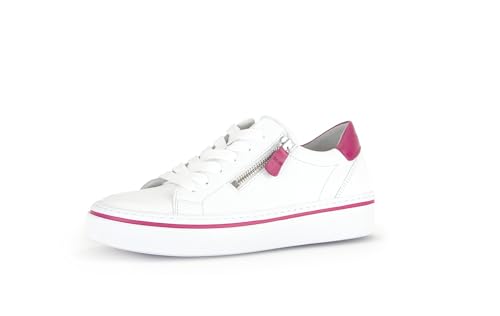 Gabor Damen Low-Top Sneaker, Frauen Halbschuhe,Wechselfußbett,Best Fitting,straßenschuhe,Strassenschuhe,Weiss/pink (Ice),37 EU / 4 UK von Gabor