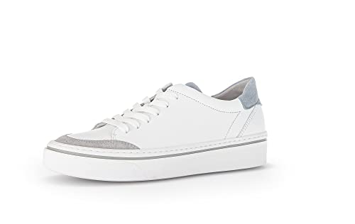 Gabor Damen Low-Top Sneaker, Frauen Halbschuhe,Wechselfußbett,Freizeitschuhe,Turnschuhe,Laufschuhe,Sportschuhe,Weiss/Grey/Sky(Ice,42 EU / 8 UK von Gabor