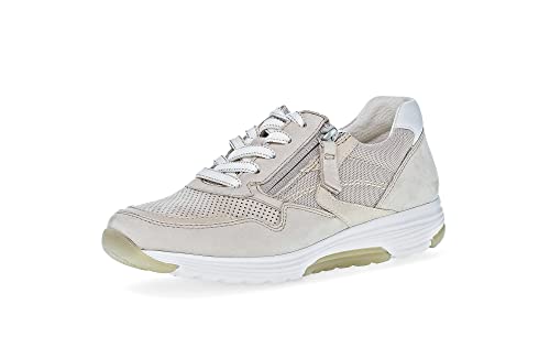 Gabor Damen Low-Top Sneaker, Frauen Halbschuhe,Wechselfußbett,Freizeitschuhe,Turnschuhe,Laufschuhe,schnürschuhe,Lady,Puder/Weiss,43 EU / 9 UK von Gabor