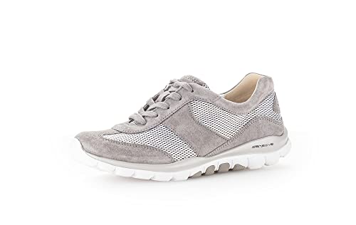 Gabor Damen Low-Top Sneaker, Frauen Halbschuhe,Wechselfußbett,Freizeitschuhe,Turnschuhe,Laufschuhe,schnürschuhe,Silber/grau,39 EU / 6 UK von Gabor