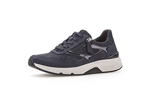 Gabor Damen Low-Top Sneaker, Frauen Halbschuhe,Wechselfußbett,Freizeitschuhe,Turnschuhe,Laufschuhe,schnürschuhe,schnürer,Blue,42.5 EU / 8.5 UK von Gabor